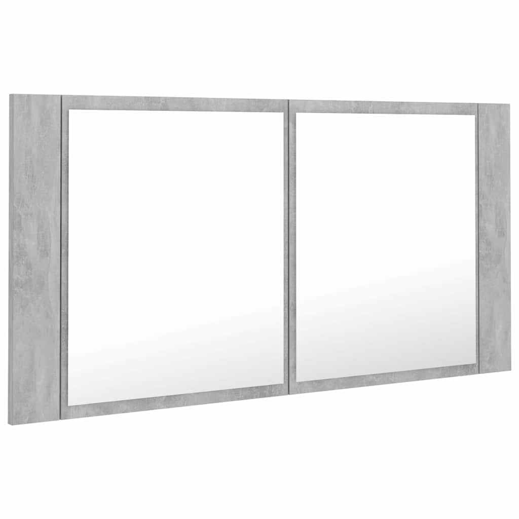 Spoguļskapītis vannasistabai ar LED, betona, 90x12x45cm, akrils