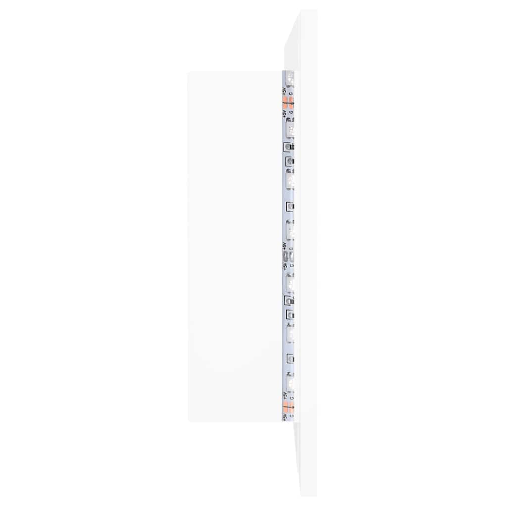 Spoguļa vannas istabas skapītis ar LED, balts, 100x12x45cm, akrils