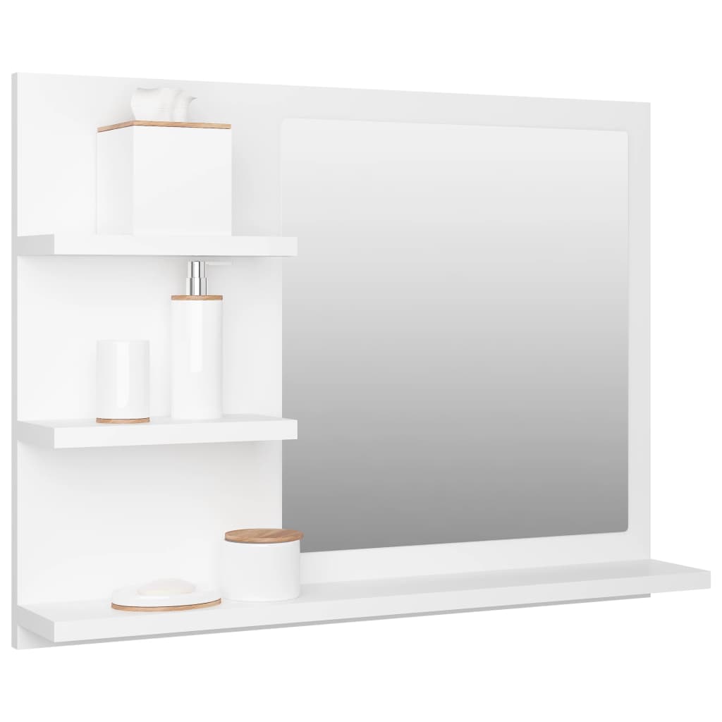 Vannas istabas spogulis, balts, 60x10,5x45 cm, koks