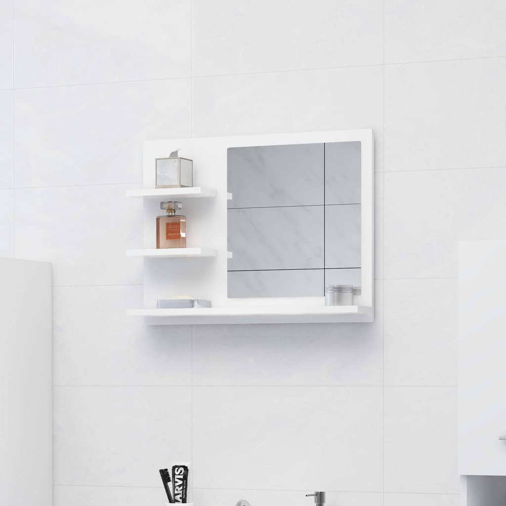 Vannas istabas spogulis, balts, 60x10,5x45 cm, koks