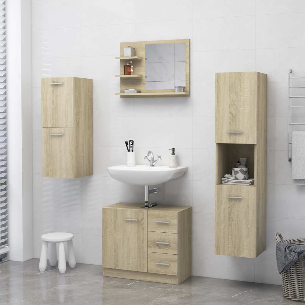 Bathroom mirror, oak, 60x10.5x45cm, wood