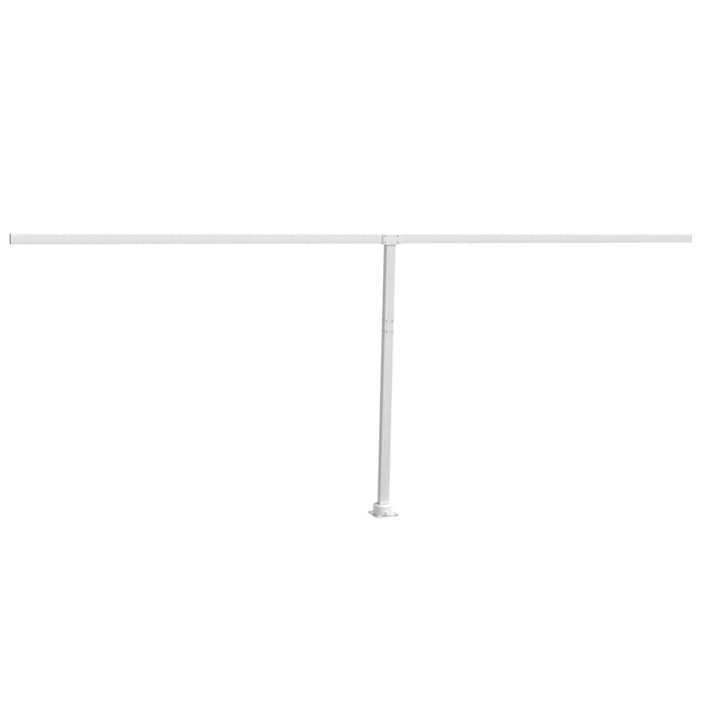 Markizės stulpų rinkinys, baltos spalvos, 600x245cm, geležis