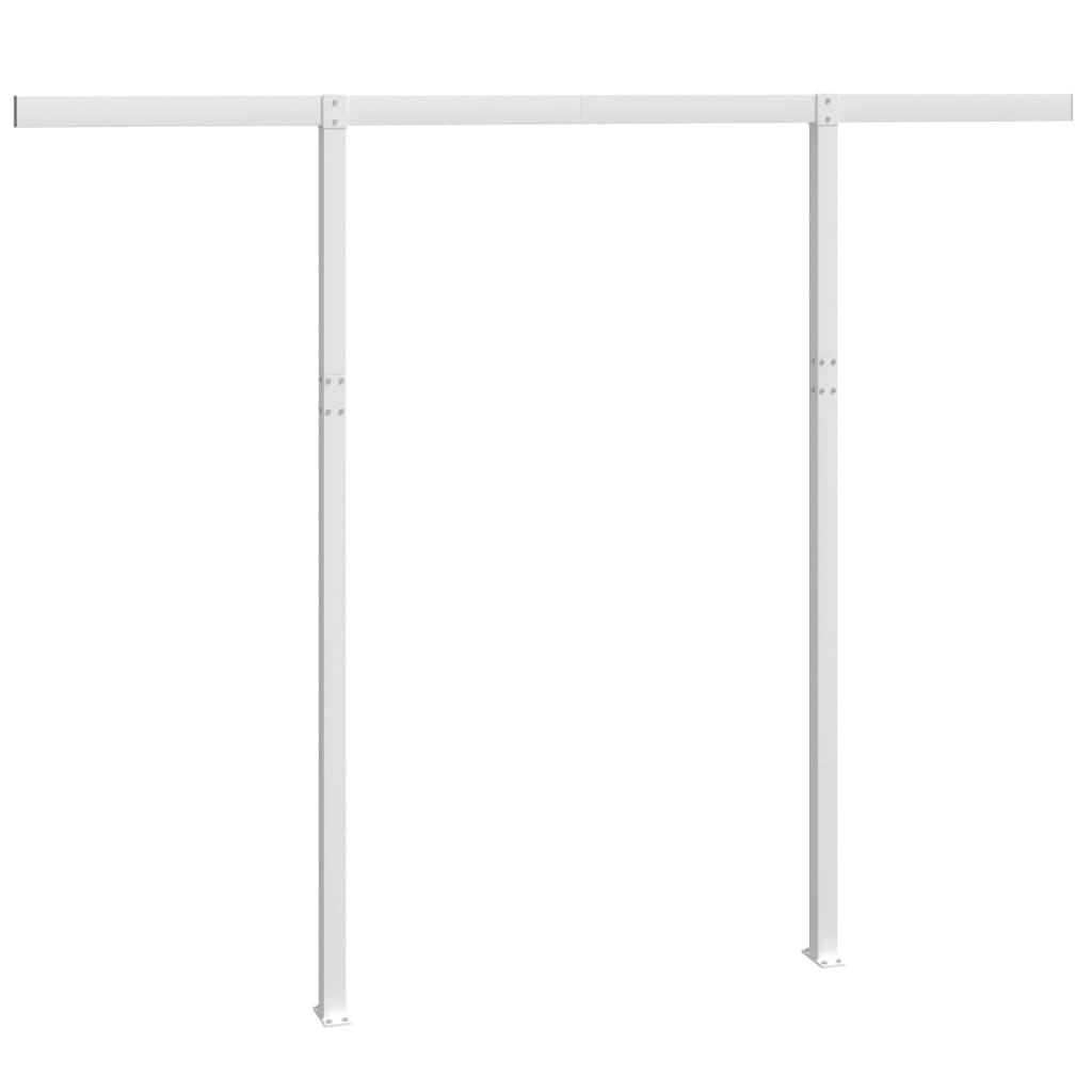 Markizės stulpų rinkinys, baltos spalvos, 300x245cm, geležis