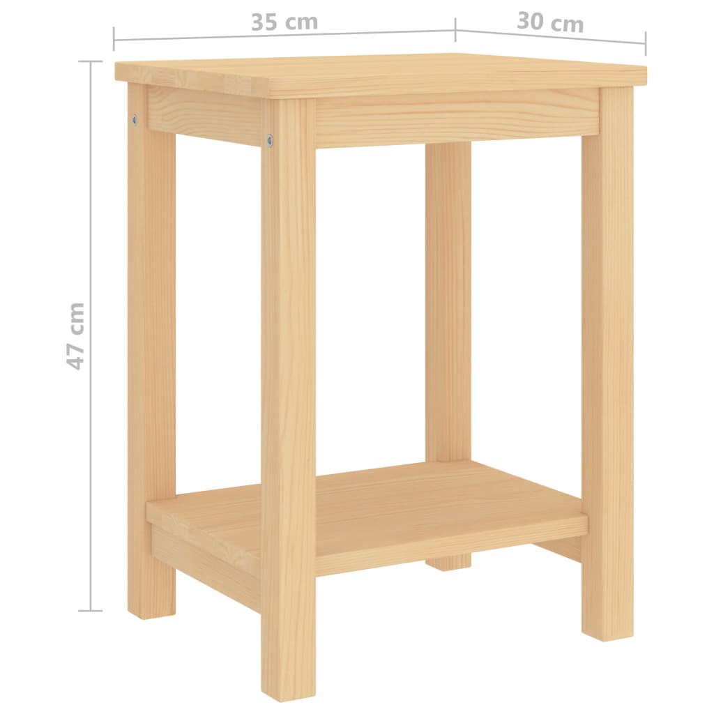 Bedside table, light wood, 35x30x47cm, solid pine