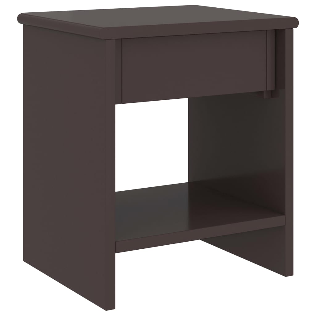 Bedside table, dark brown, 35x30x40cm, solid pine