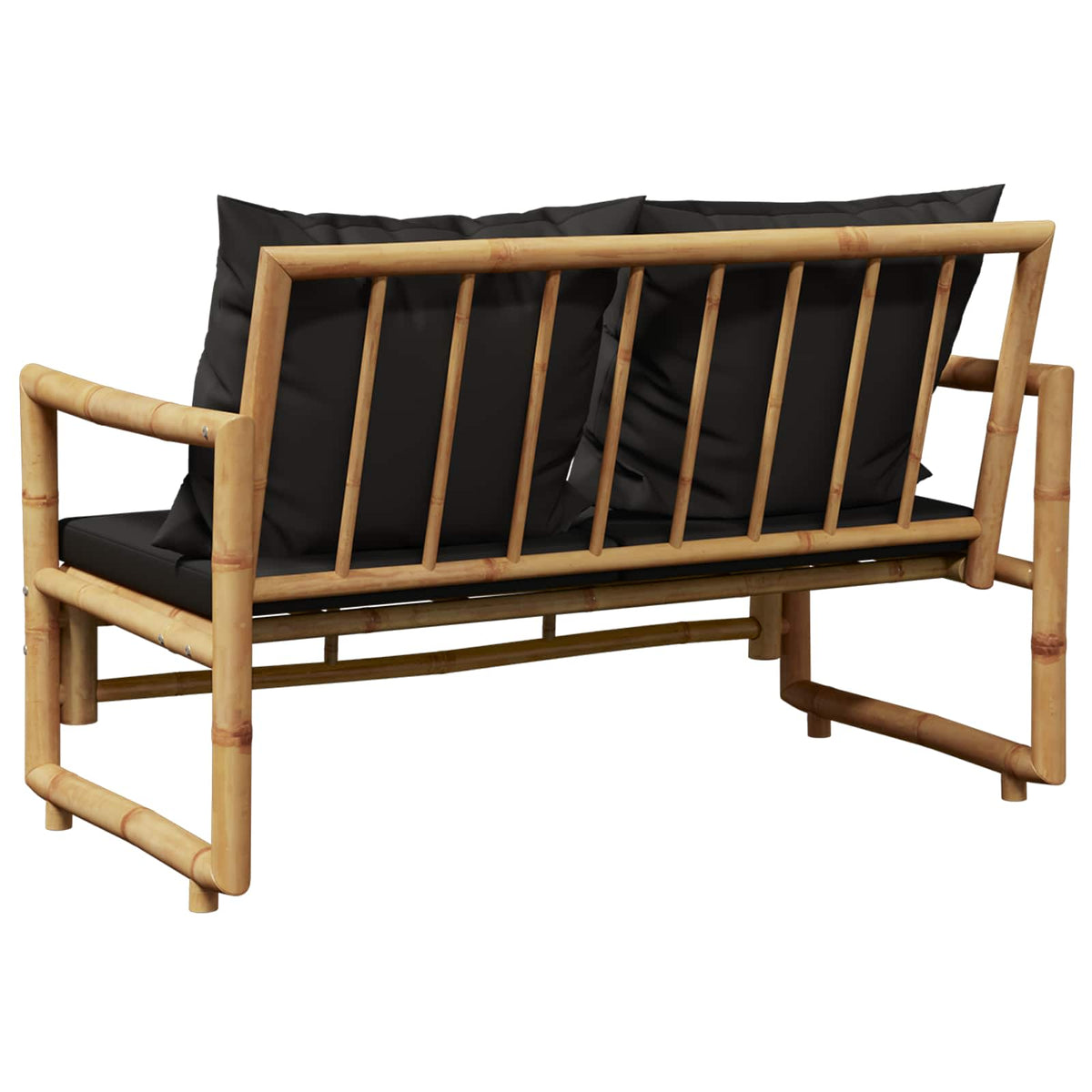 Sodo suoliukas su pagalvėlėmis, 115 cm, bambukas