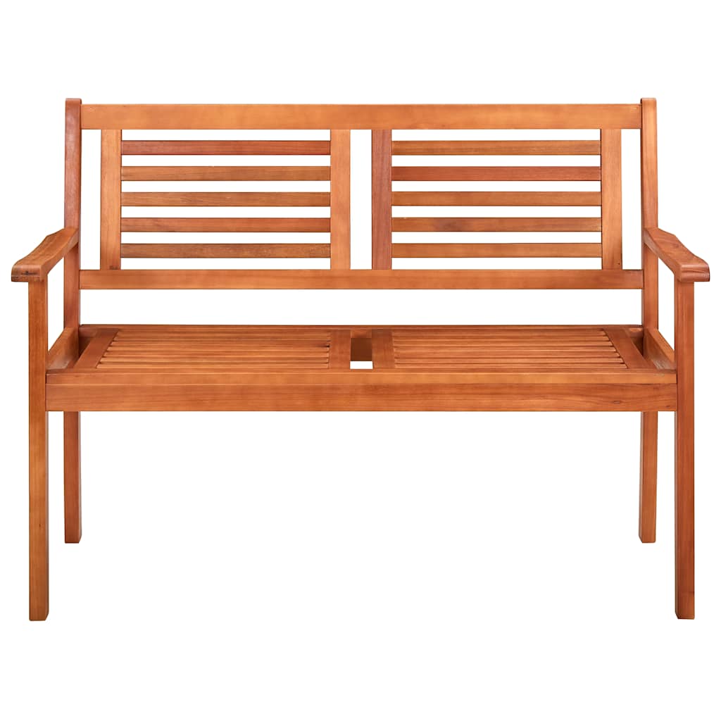 Divvietīgs dārza sols ar spilvenu, 120 cm, eikalipta masīvkoks