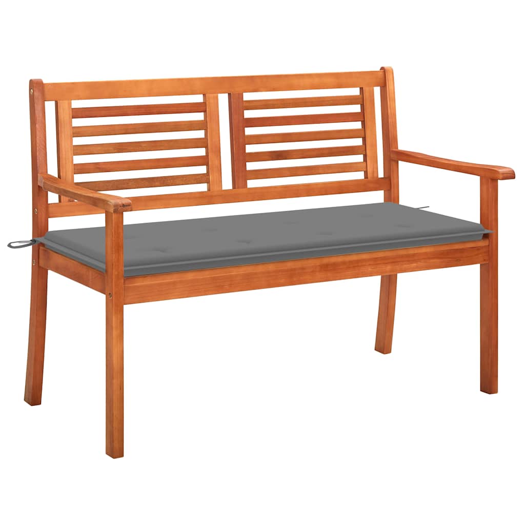 Divvietīgs dārza sols ar spilvenu, 120 cm, eikalipta masīvkoks