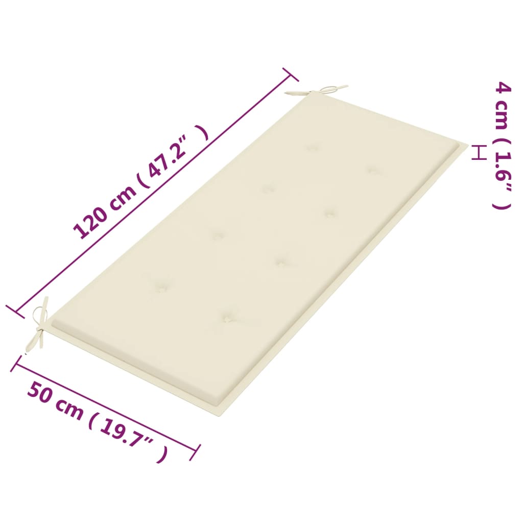 Dvivietis sodo suoliukas su pagalvėle, 120cm, eukalipto masyvas