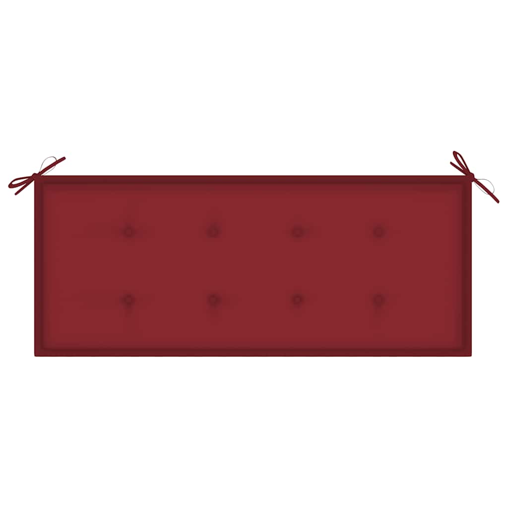 Two-seater garden bench with cushion, 120cm, solid eucalyptus wood