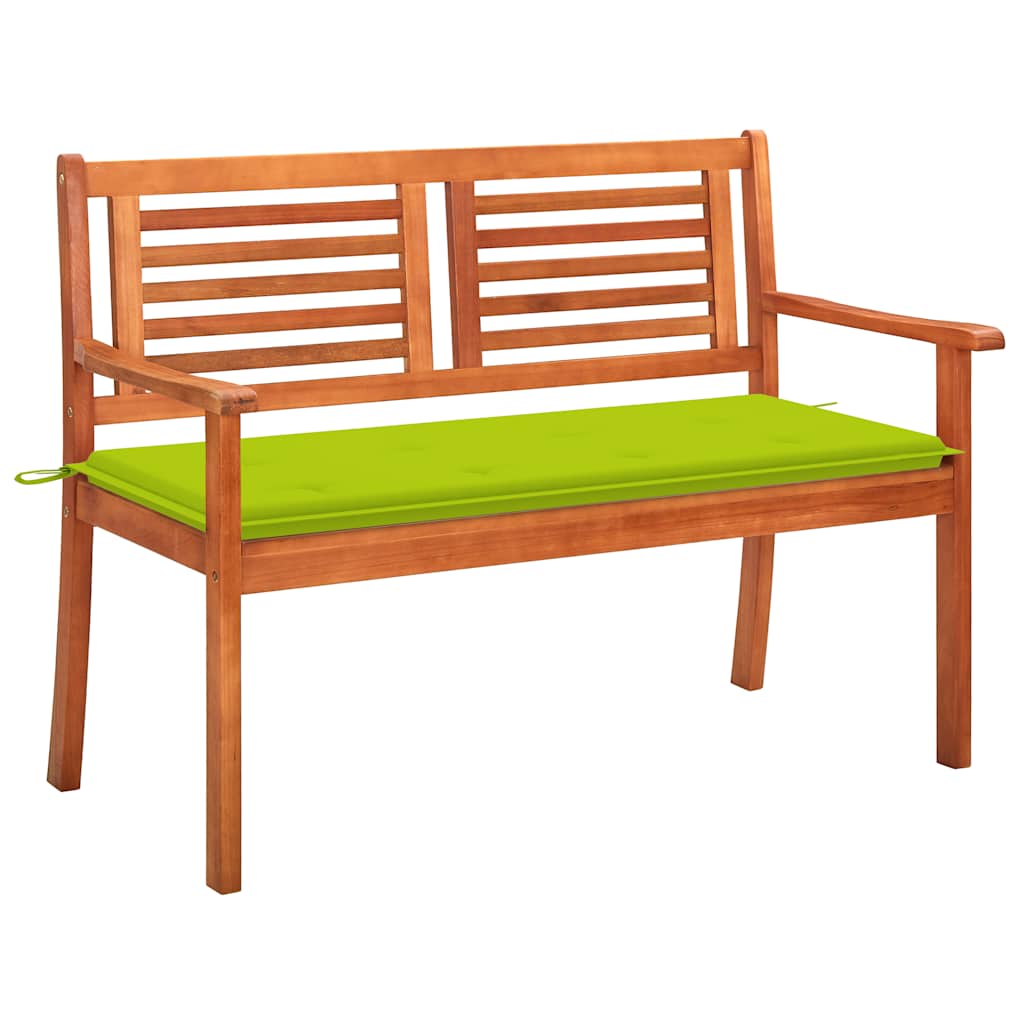 Divvietīgs dārza sols ar spilvenu, 120 cm, eikalipta masīvkoks