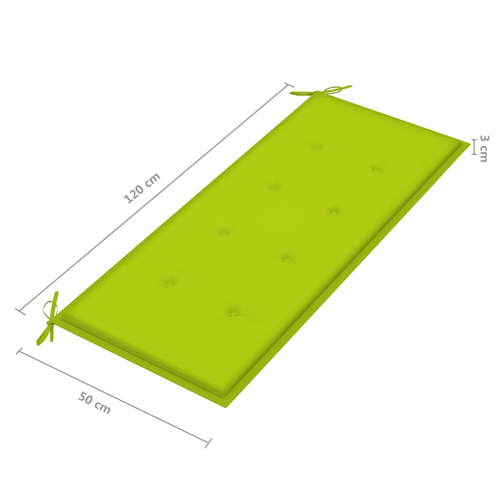 Divvietīgs dārza sols ar spilvenu, 120 cm, eikalipta masīvkoks