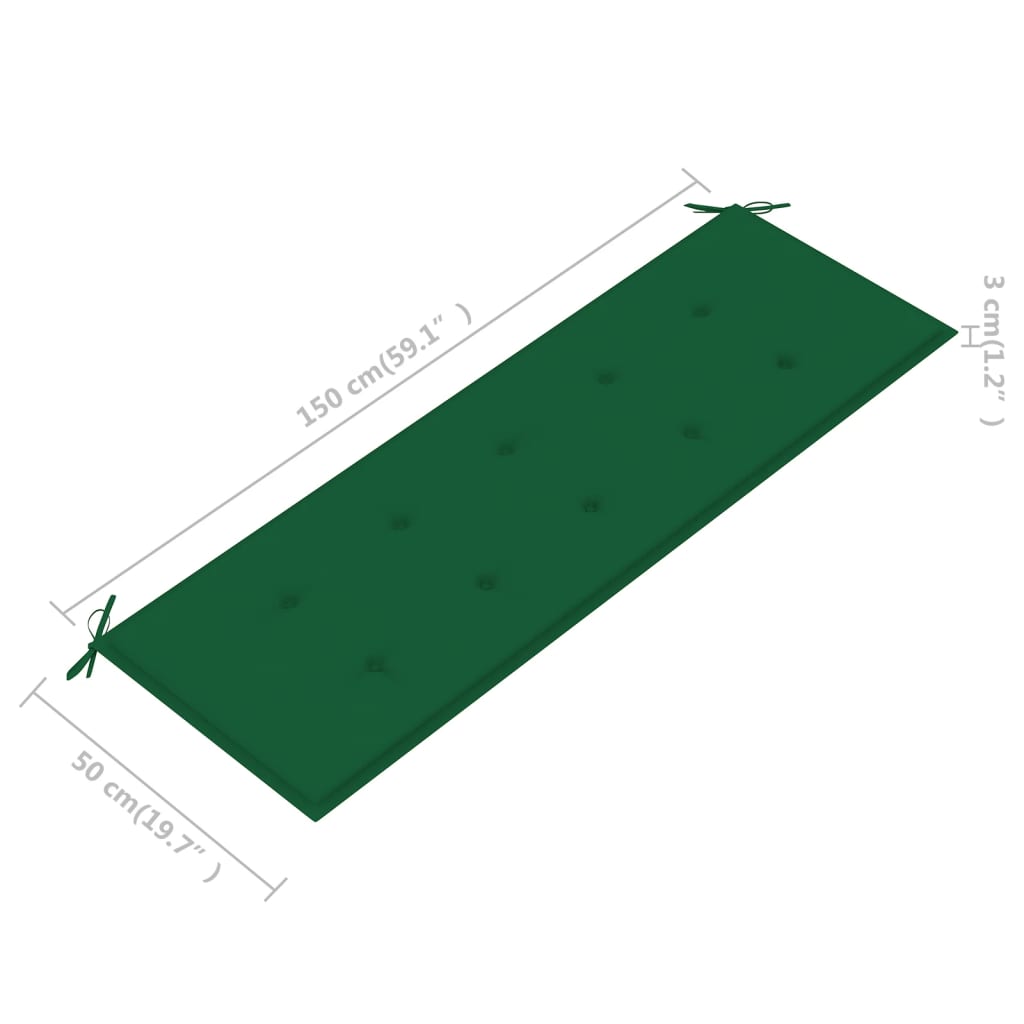 Trīsvietīgs dārza sols ar spilvenu, 150 cm, eikalipta masīvkoks