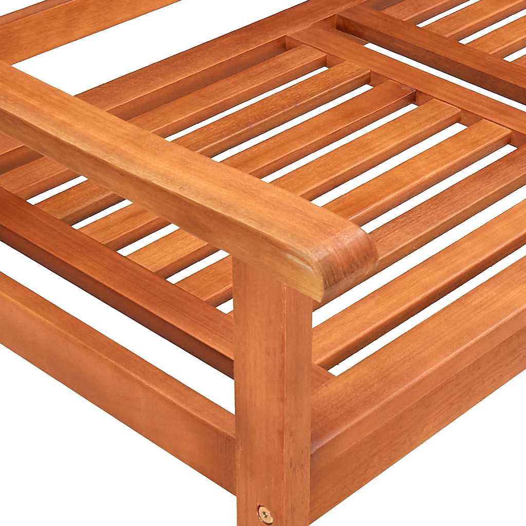 Three-seater garden bench with cushion, 150cm, solid eucalyptus