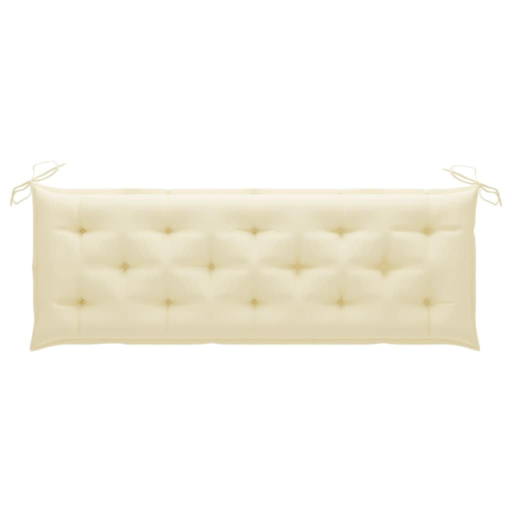 Three-seater garden bench with cushion, 150cm, solid eucalyptus