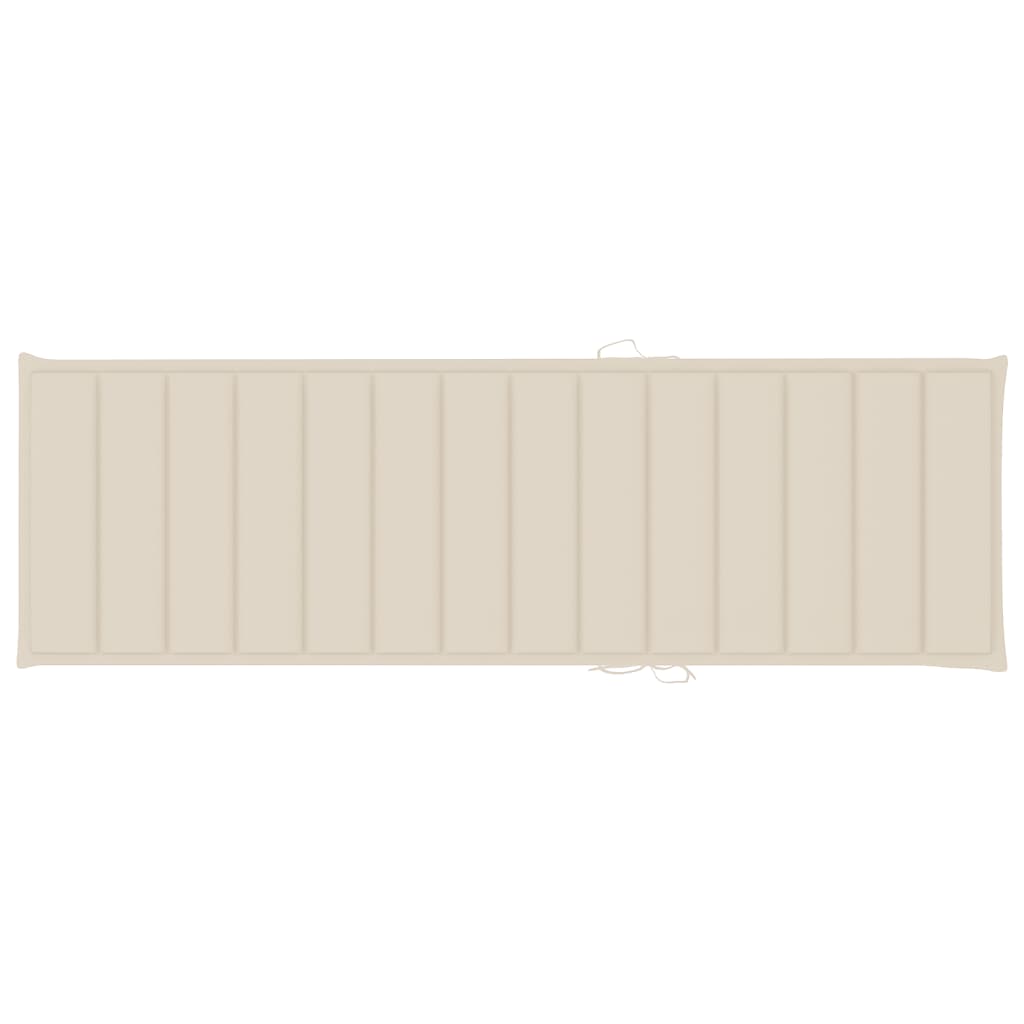 Garden Sun Lounger with Cushion, Solid Acacia Wood