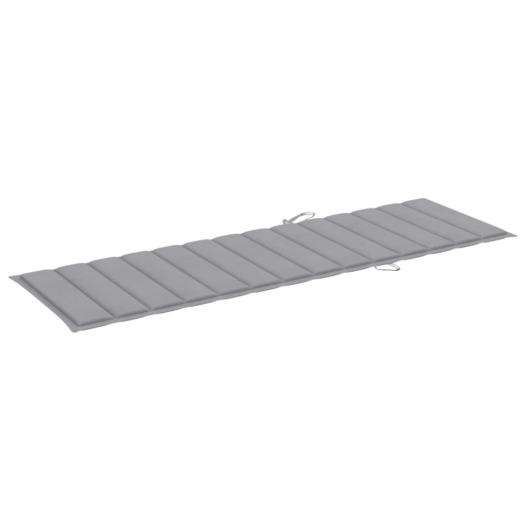 Garden Sun Lounger with Cushion, Solid Acacia Wood