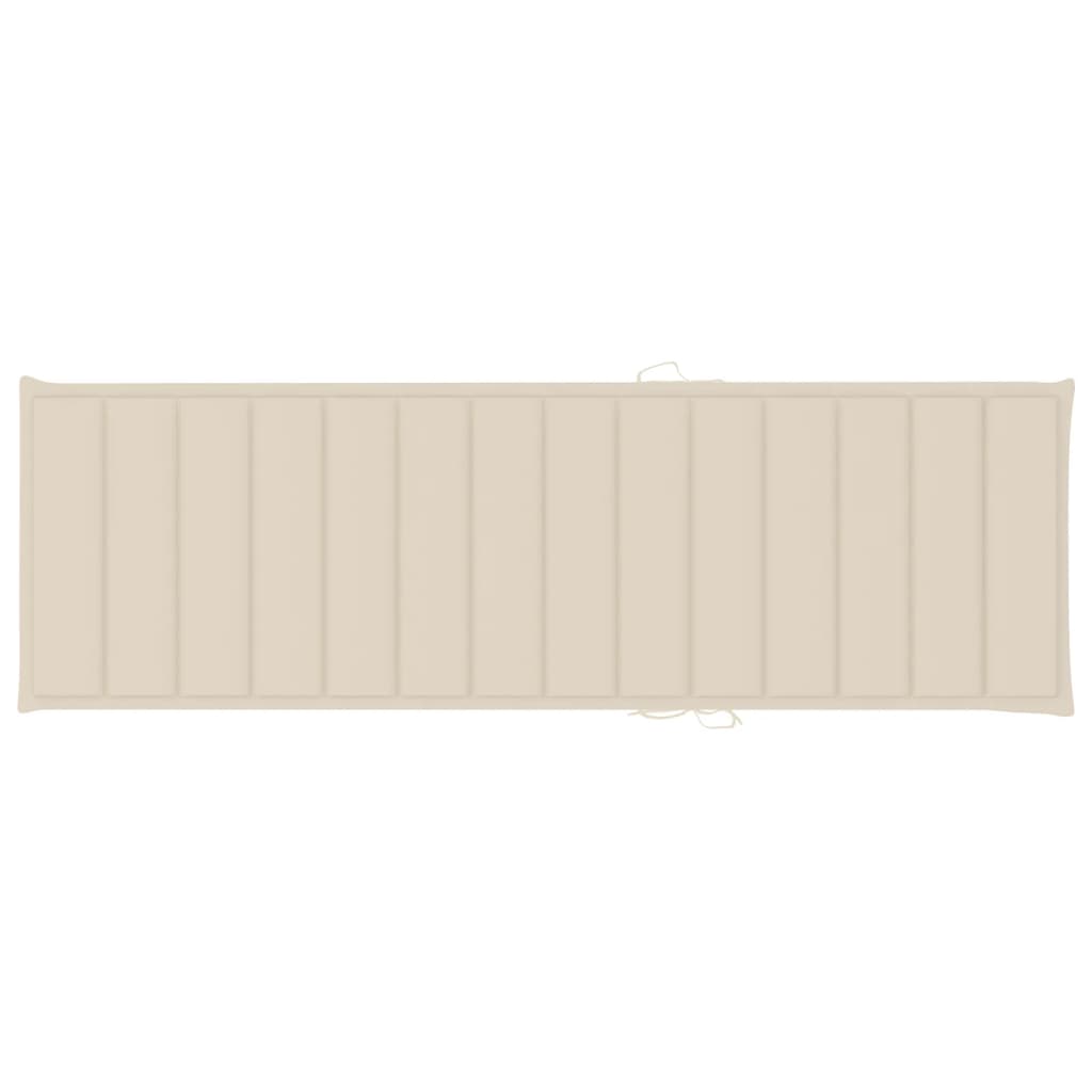 Garden Sun Lounger with Cushion, Solid Acacia Wood