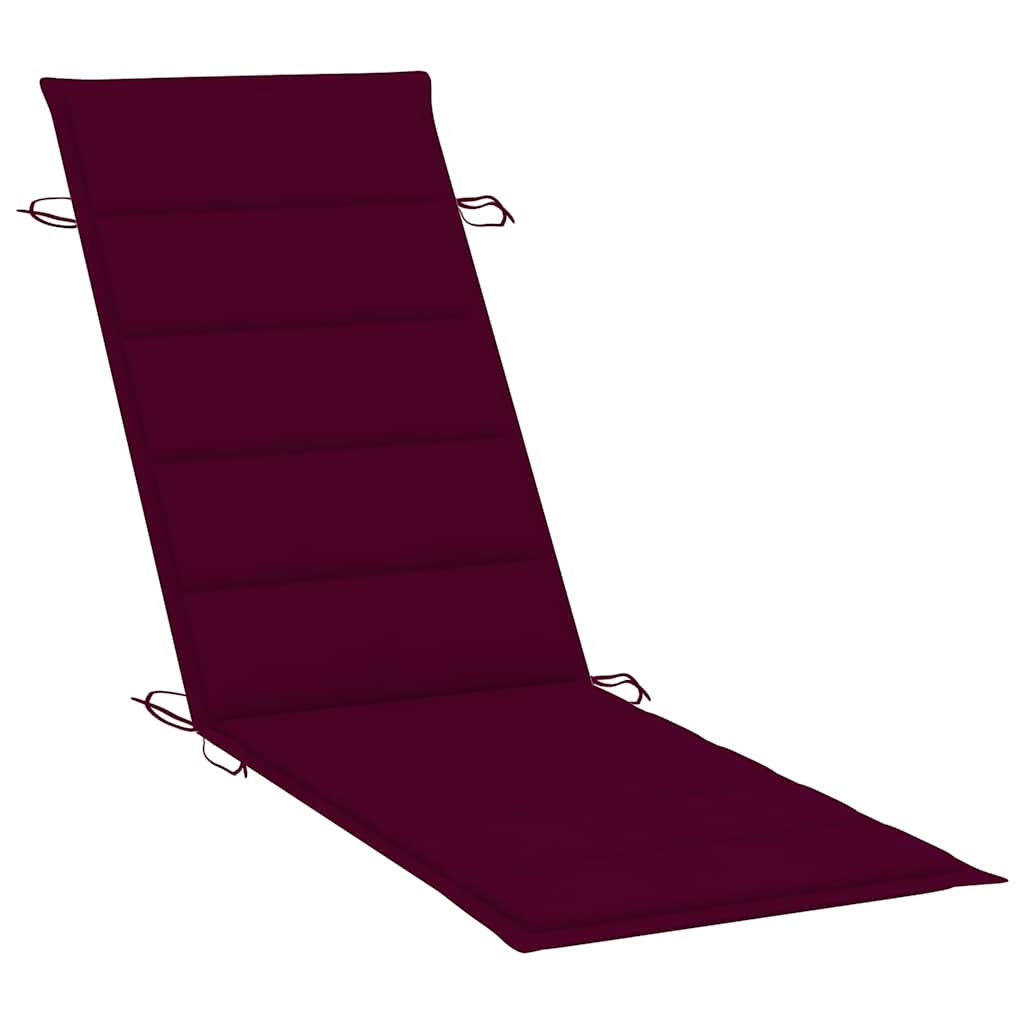 Garden Sun Lounger with Cushion, Solid Acacia Wood