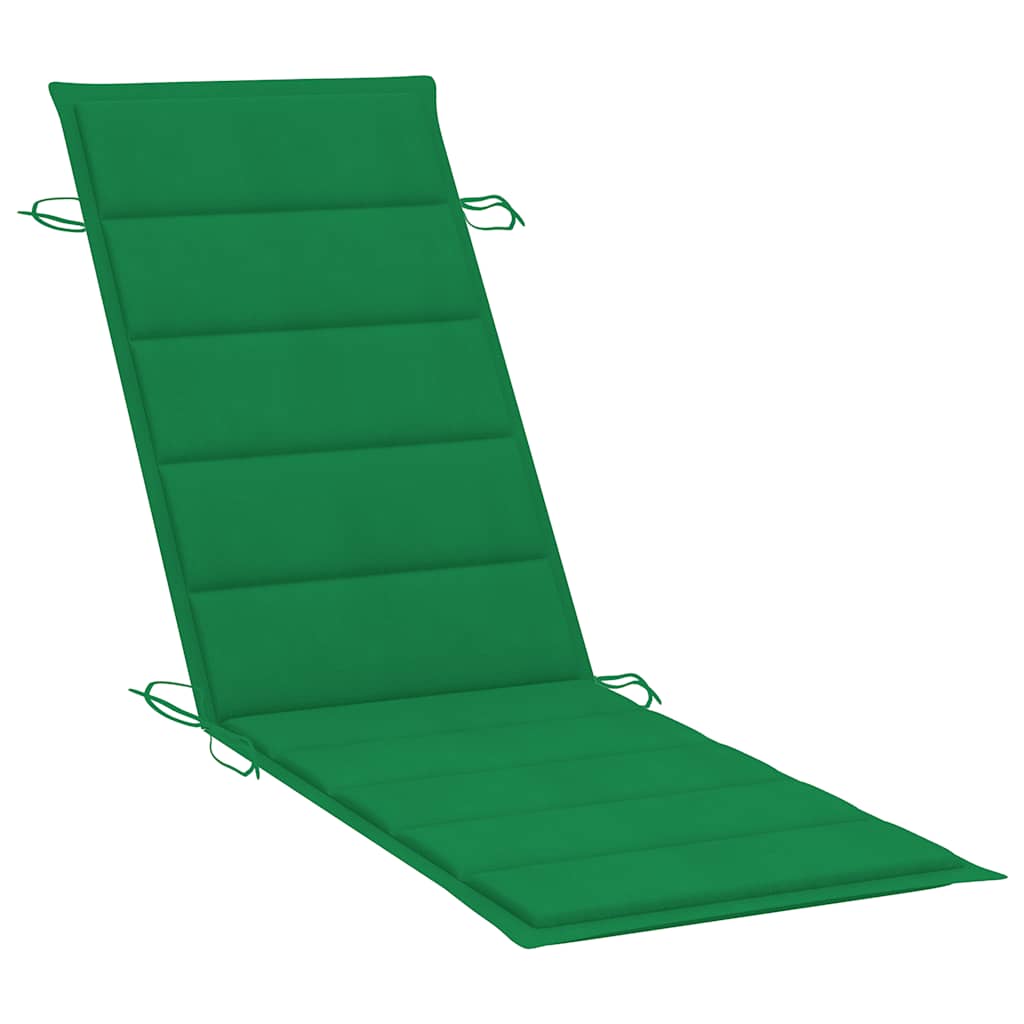 Garden sun lounger with table and mattress, acacia solid wood