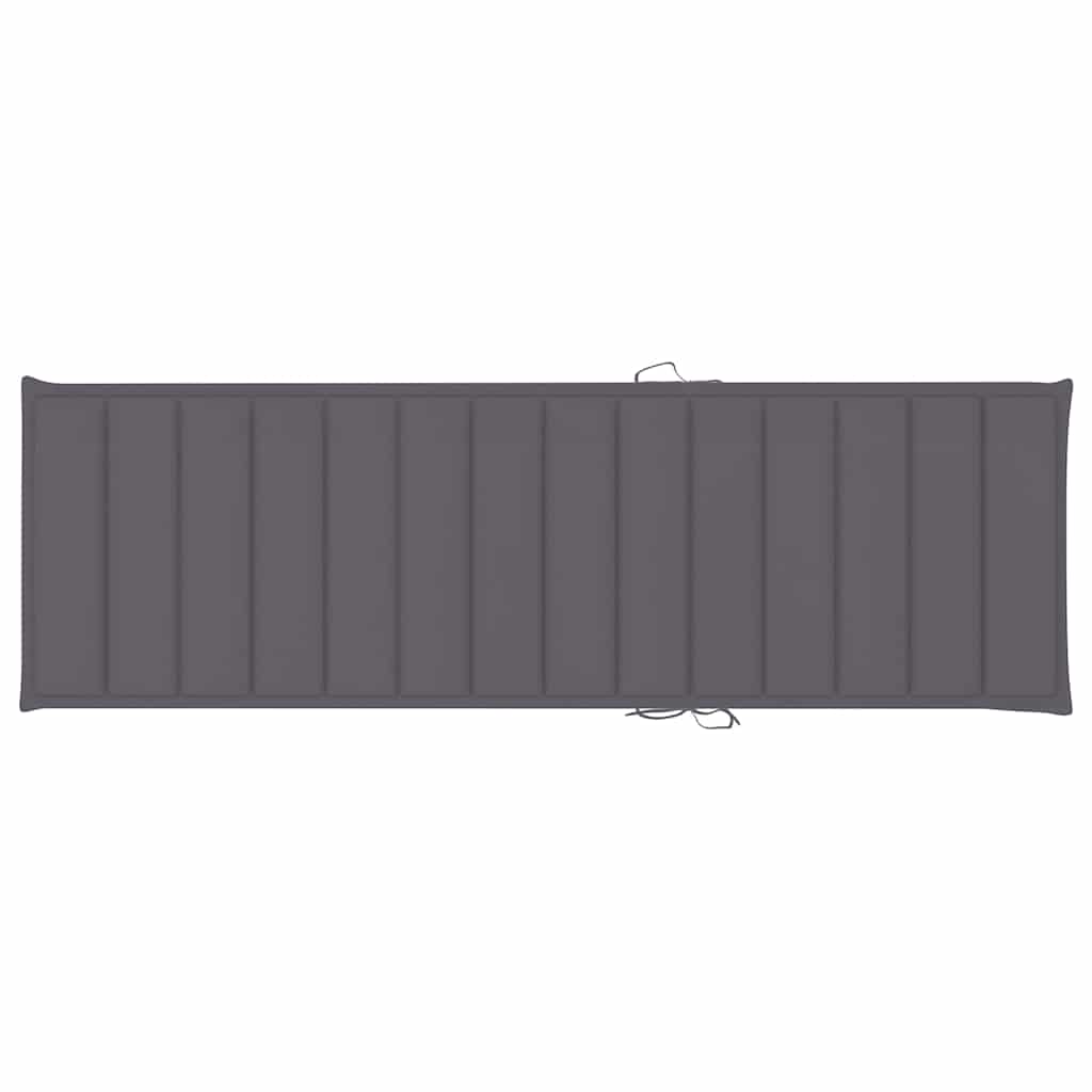 Garden Sun Lounger with Cushion, Solid Acacia Wood