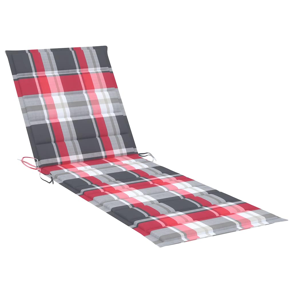 Garden Sun Lounger with Cushion, Solid Acacia Wood