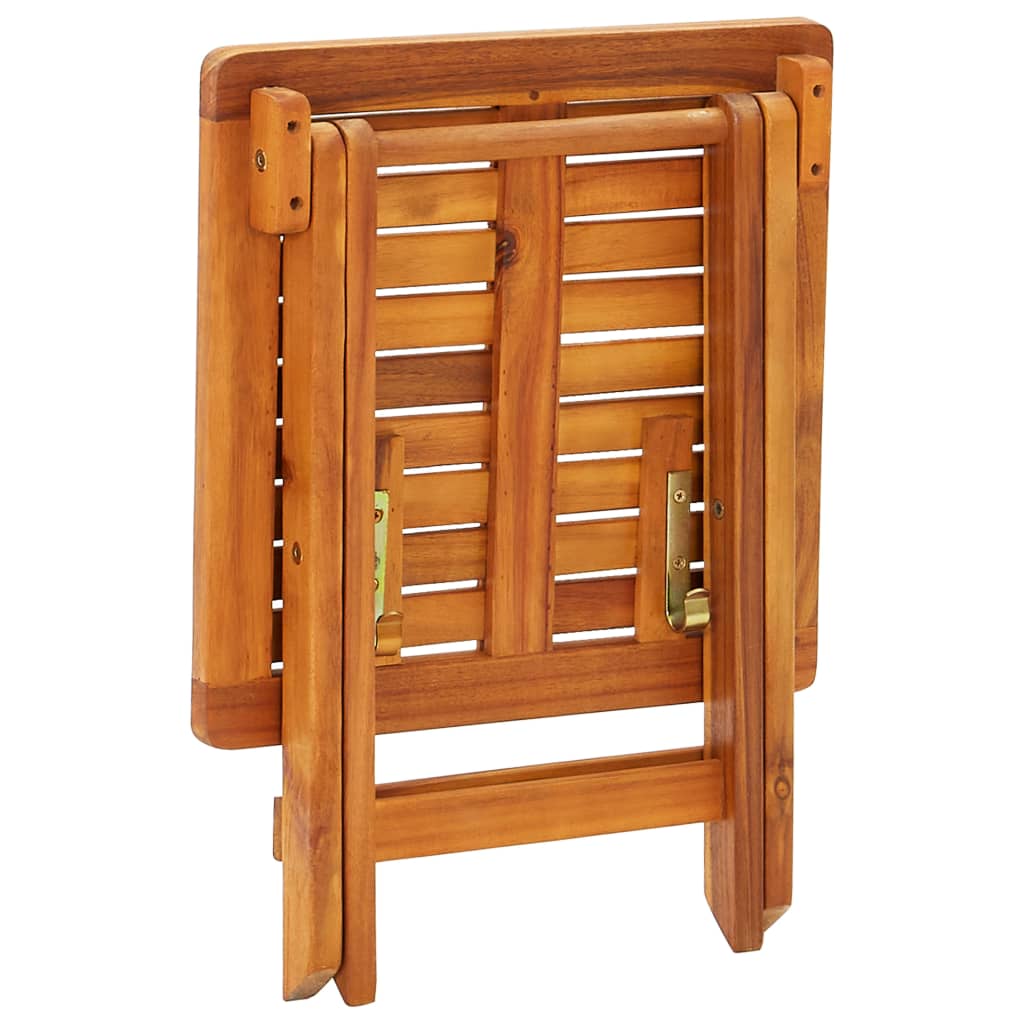 Garden sun lounger with table and mattress, acacia solid wood