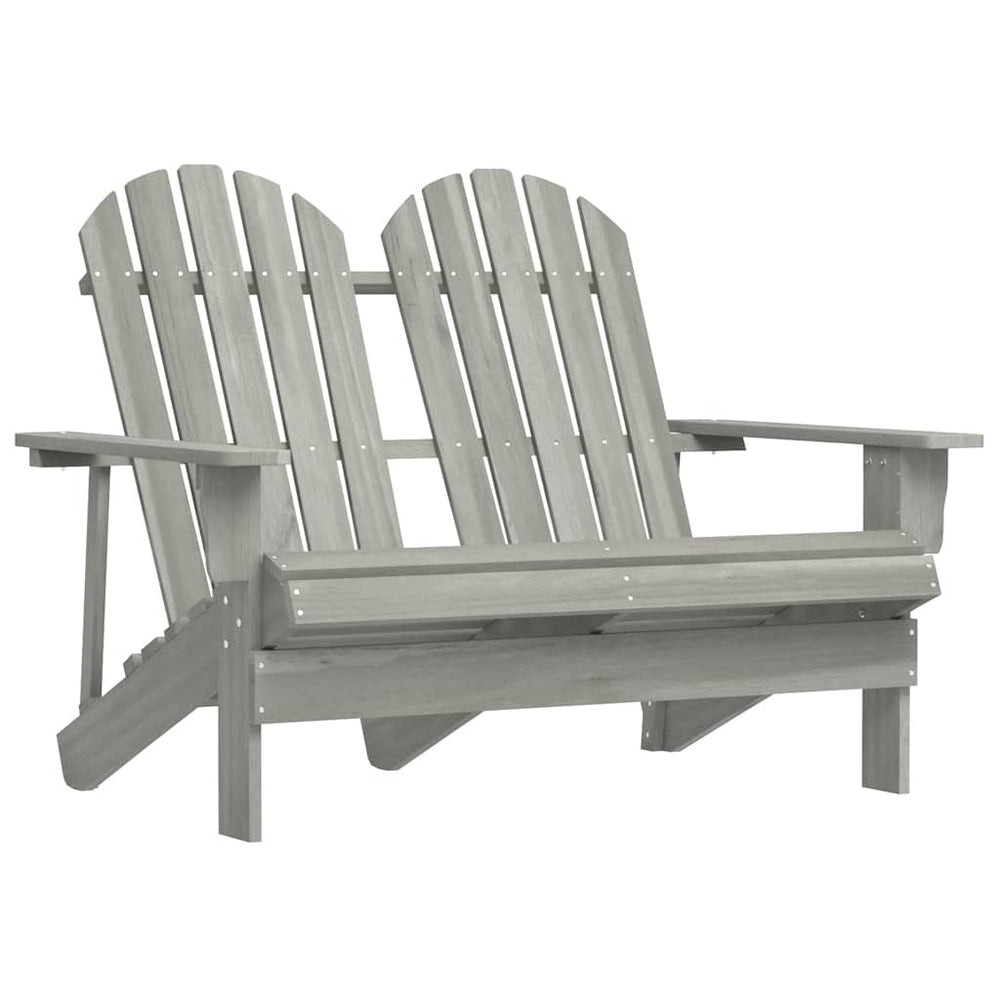 Two-seater garden Adirondack chair, grey, solid fir wood