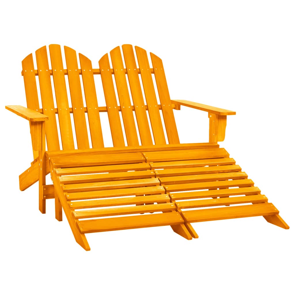 Dvivietė sodo Adirondack kėdė ir otomanė, oranžinė, eglė