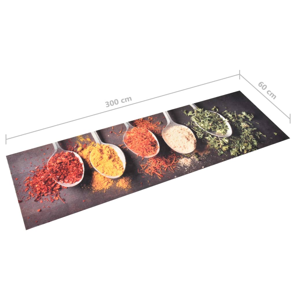 Kitchen runner, 60x300cm, washable, with spoons