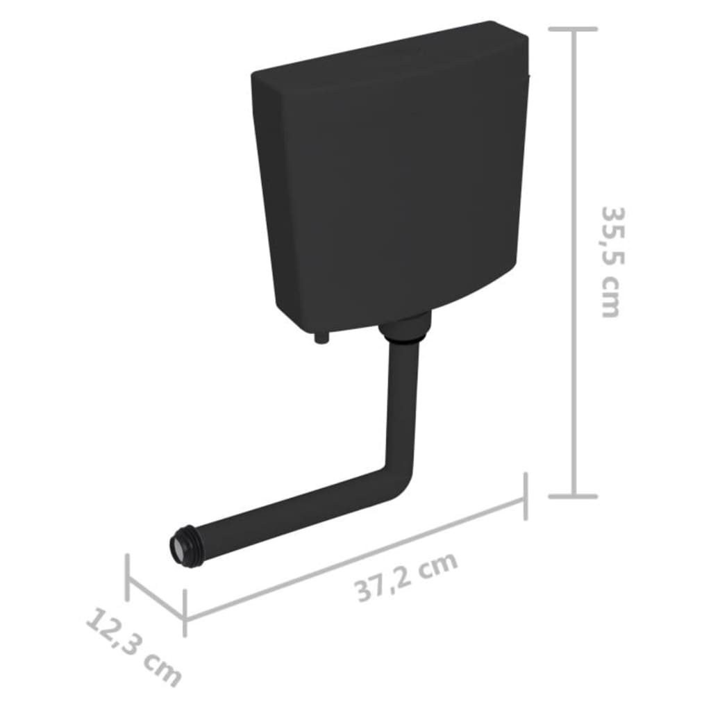 Klozeto bakelis su vandens įleidimo anga apačioje, juodas, 3/6l