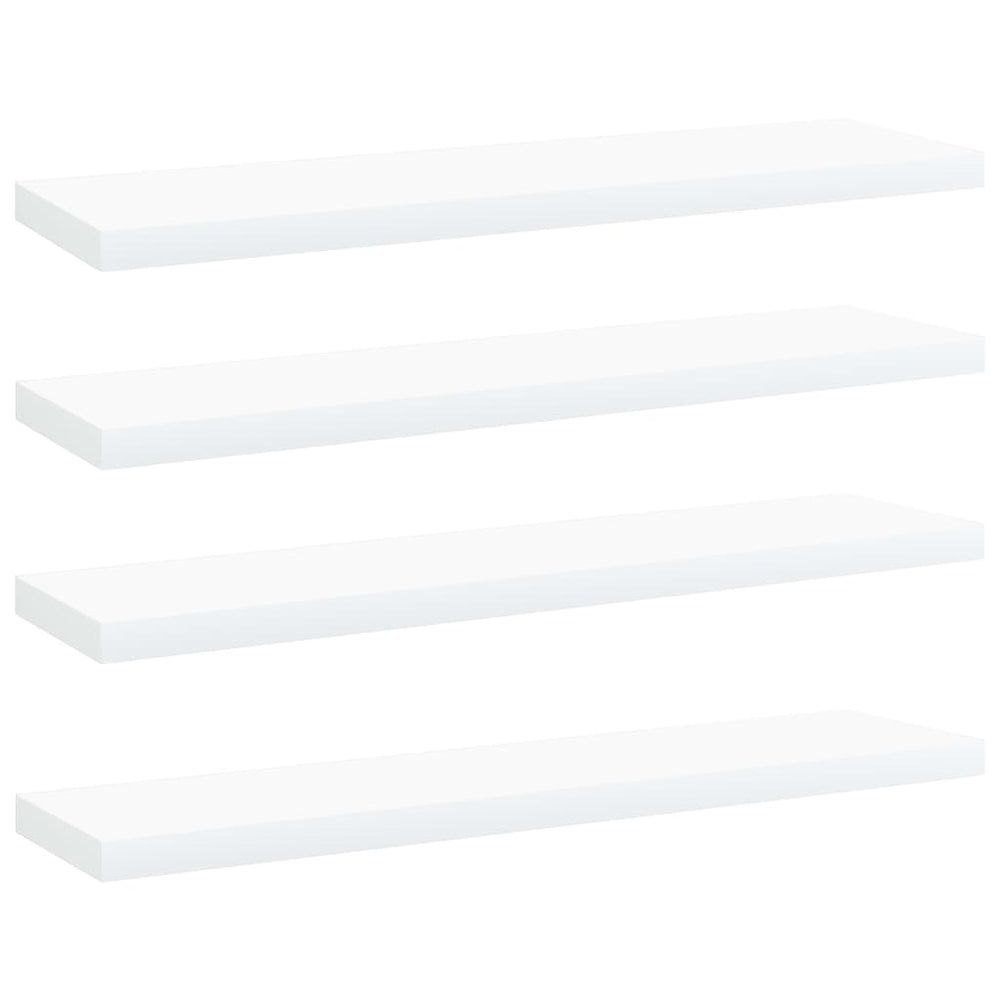 Knygų lentynos plokštės, 4vnt., baltos, 40x10x1,5cm, MDP