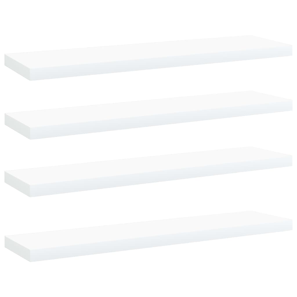 Knygų lentynos plokštės, 4vnt., baltos, 40x10x1,5cm, MDP