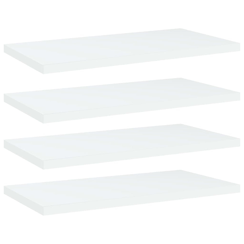 Knygų lentynos plokštės, 4vnt., baltos, 40x20x1,5cm, MDP