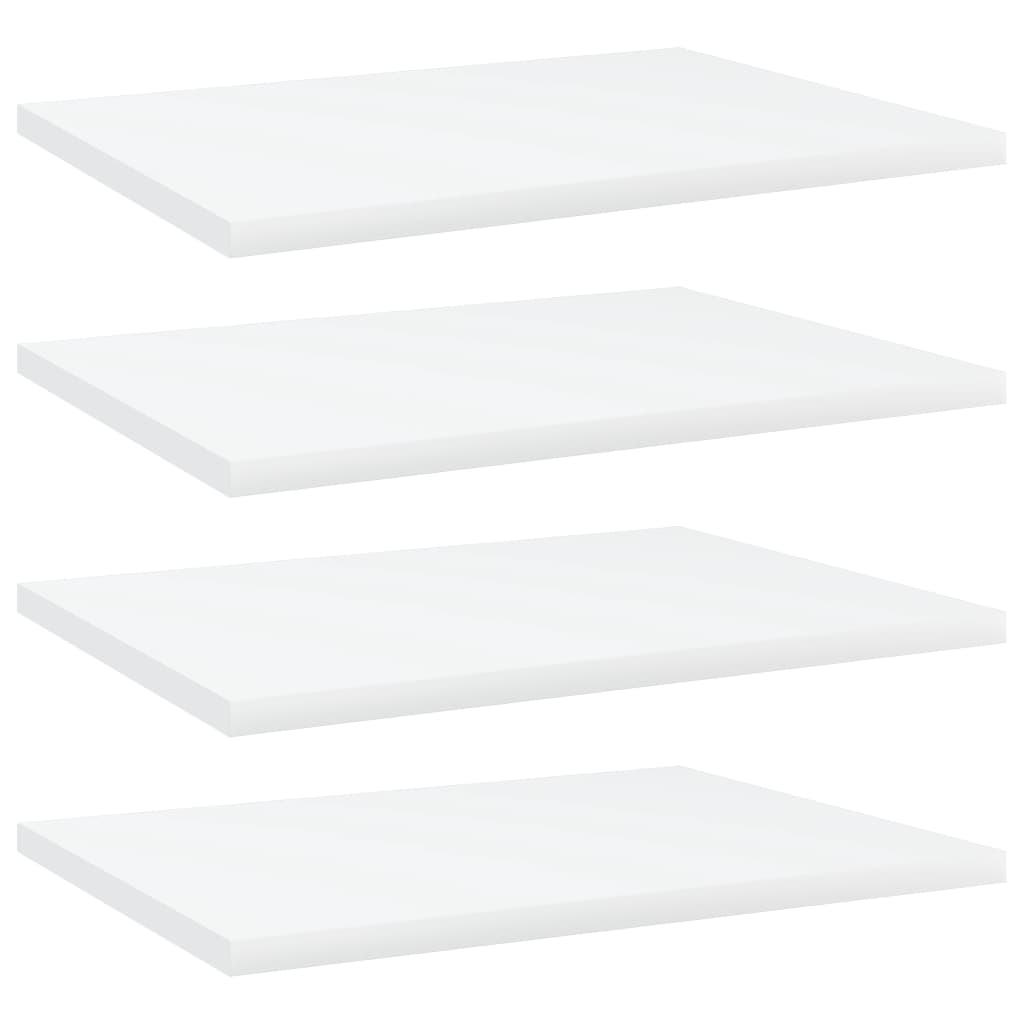 Knygų lentynos plokštės, 4vnt., baltos, 40x30x1,5cm, MDP
