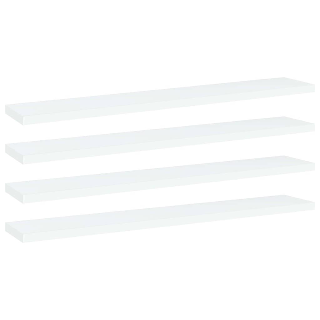 Knygų lentynos plokštės, 4vnt., baltos, 60x10x1,5cm, MDP
