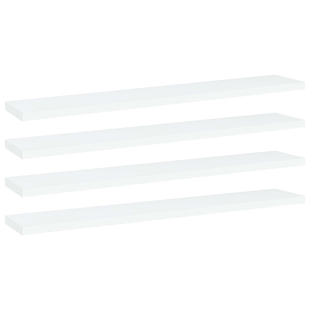 Knygų lentynos plokštės, 4vnt., baltos, 60x10x1,5cm, MDP