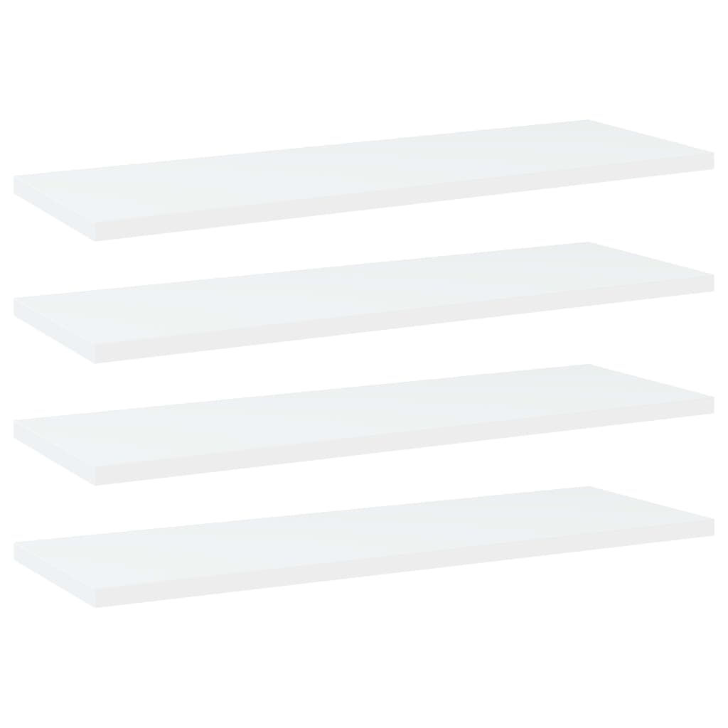 Knygų lentynos plokštės, 4vnt., baltos, 60x20x1,5cm, MDP