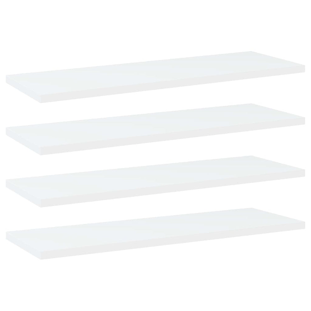 Knygų lentynos plokštės, 4vnt., baltos, 60x20x1,5cm, MDP