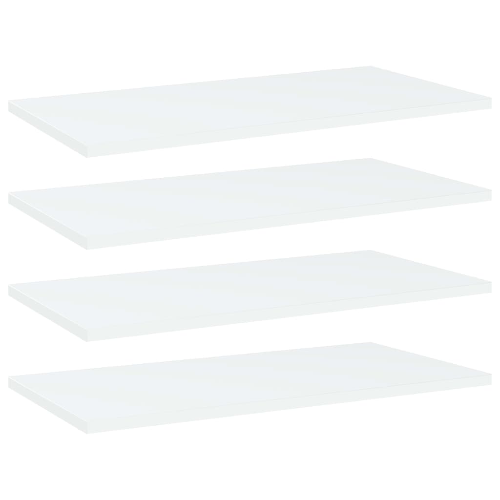 Knygų lentynos plokštės, 4vnt., baltos, 60x30x1,5cm, MDP