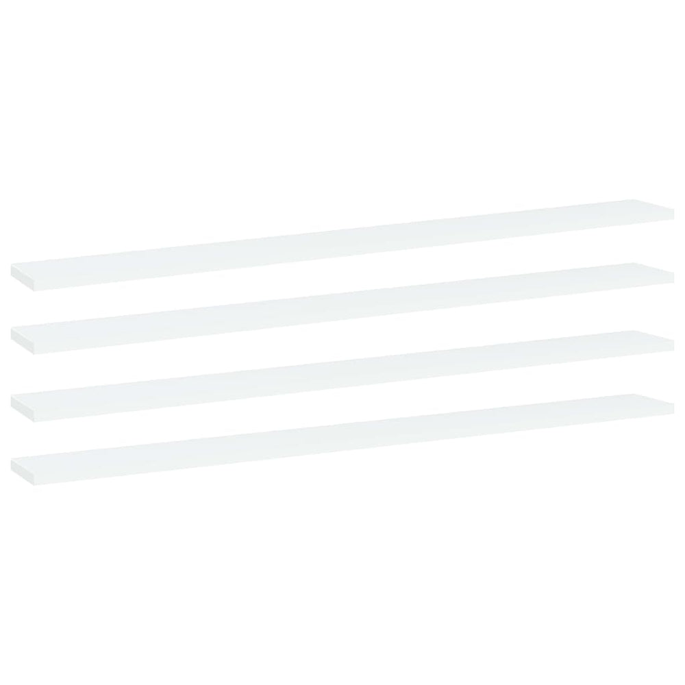 Knygų lentynos plokštės, 4vnt., baltos, 100x10x1,5cm, MDP