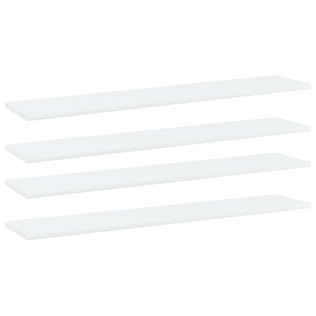 Knygų lentynos plokštės, 4vnt., baltos, 100x20x1,5cm, MDP