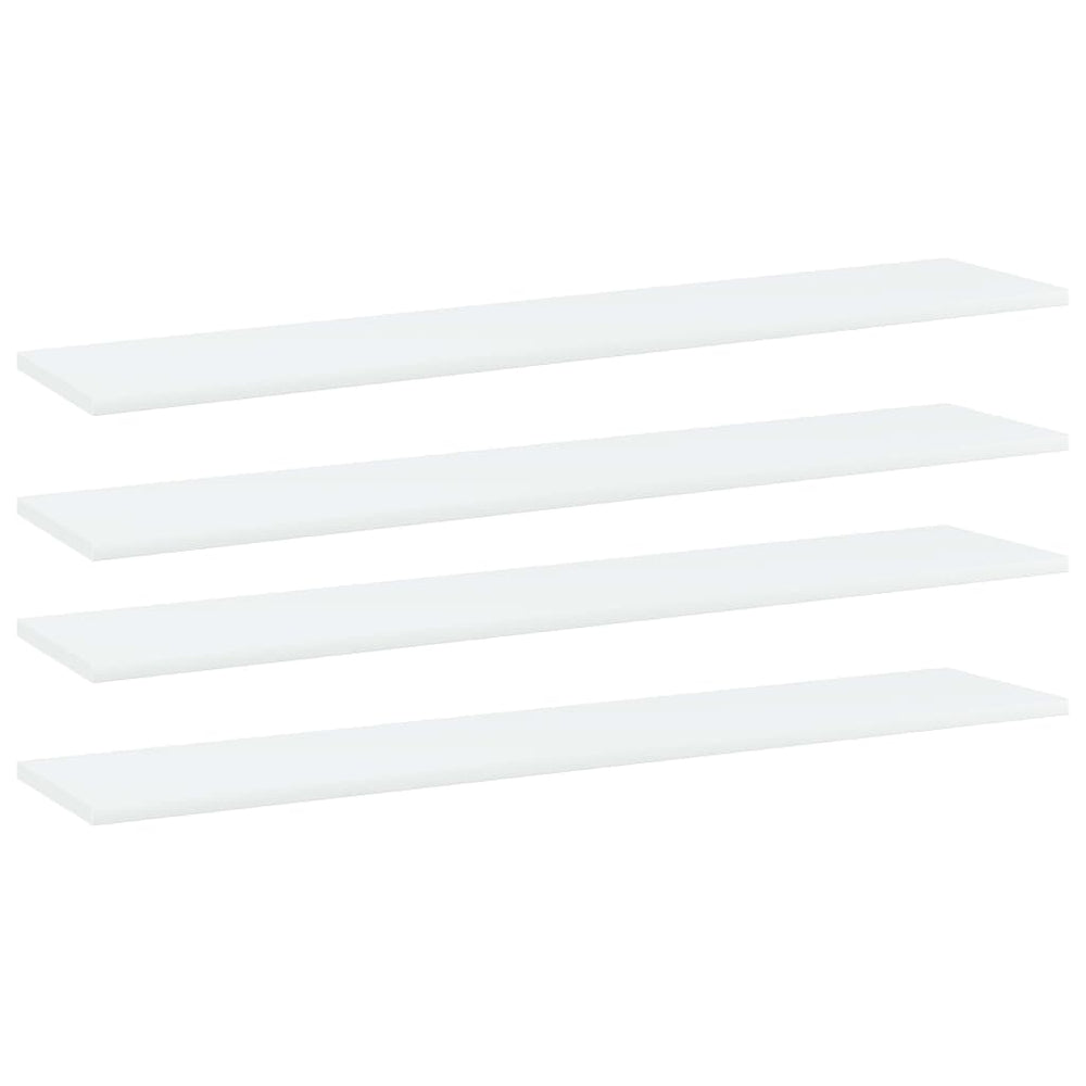 Knygų lentynos plokštės, 4vnt., baltos, 100x20x1,5cm, MDP