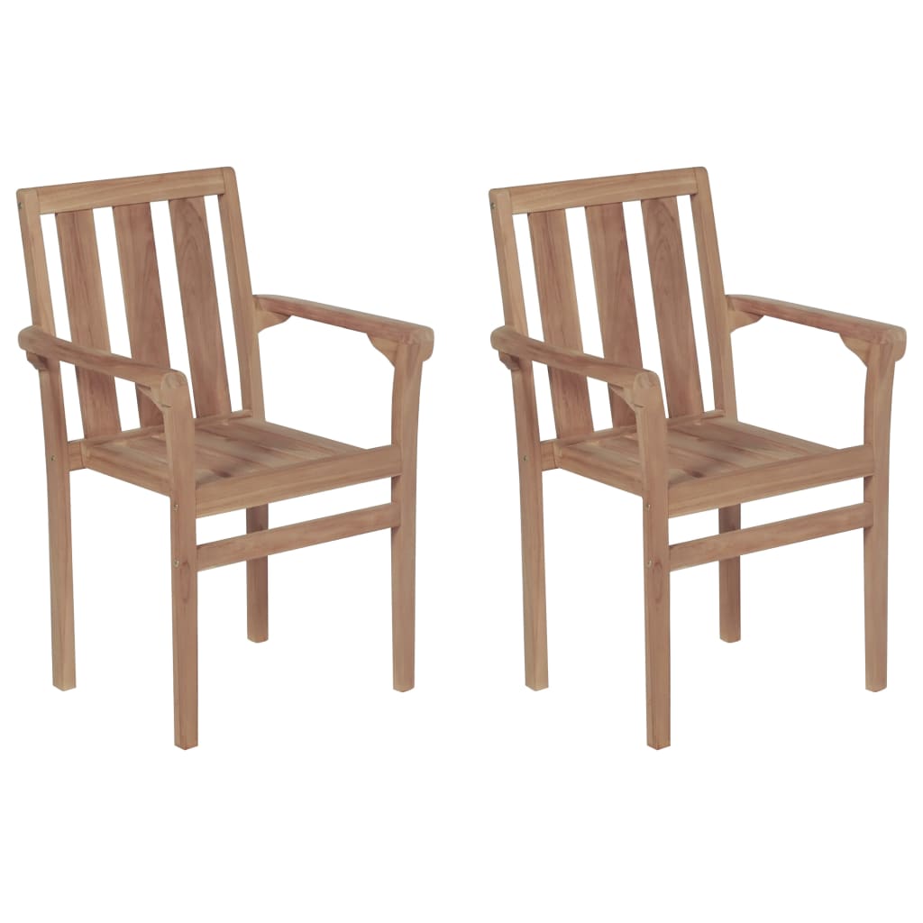 Garden chairs with anthracite cushions, 2 pcs., solid teak wood