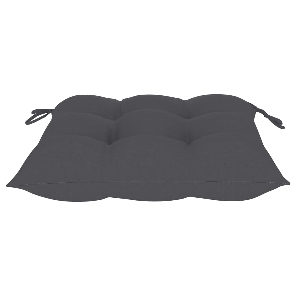 Garden chairs with anthracite cushions, 2 pcs., solid teak wood