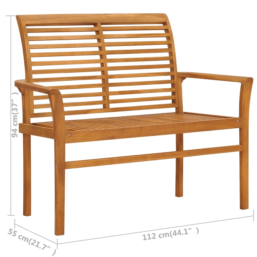 Sodo suoliukas su šviesiai žalia pagalvėle, 112cm, tikmedis