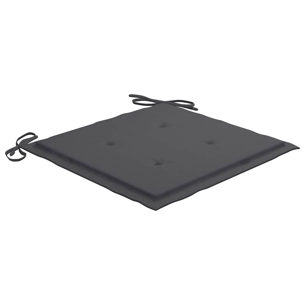 Garden chairs with cushions, 2 pcs., anthracite, solid teak
