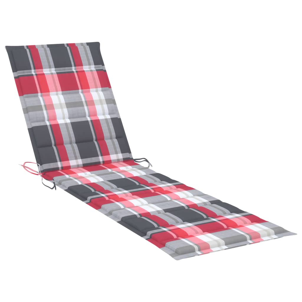 Sun lounger with table and mattress, solid teak wood