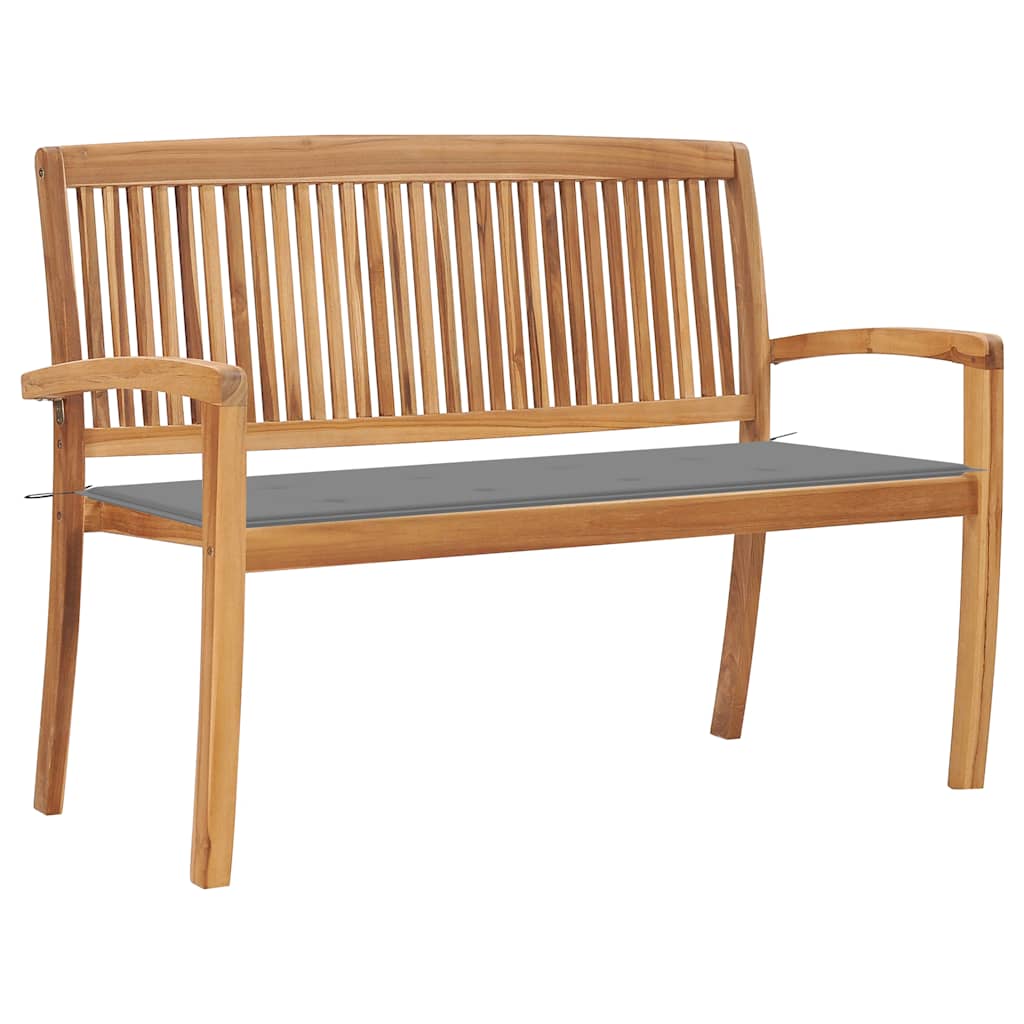 Saliekams dārza sols ar spilvenu, 128,5 cm, tīkkoks