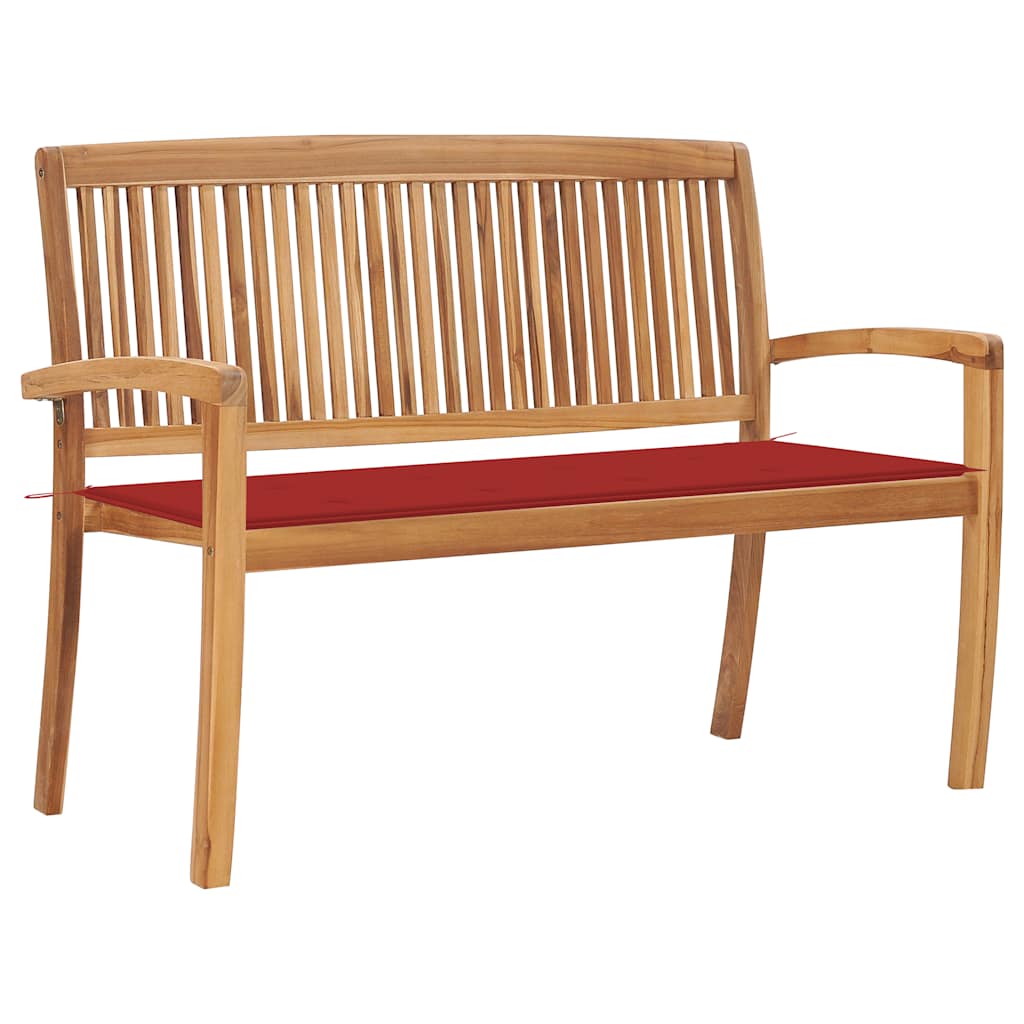 Sudedamas sodo suoliukas su pagalvėle, 128,5cm, tikmedis